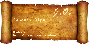 Jancsik Olga névjegykártya