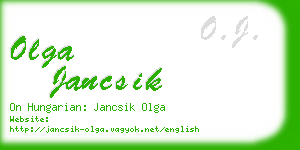 olga jancsik business card